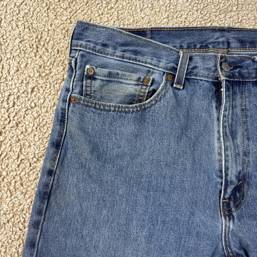 Levi's 505 Regular Fit Jeans 36x29 Men's Blue Medium Wash Straight Leg Denim